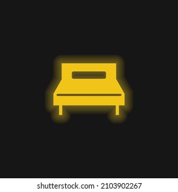 Big Double Bed Gelb leuchtendes Neonsymbol