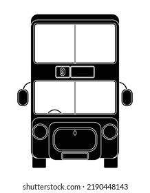 A big double decker cartoon style London Bus on a white background