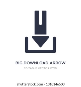 big download arrow icon on white background. Simple element illustration from UI concept. big download arrow icon symbol design.