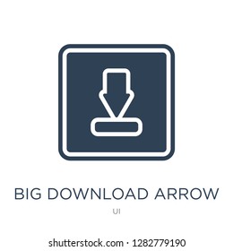 big download arrow icon vector on white background, big download arrow trendy filled icons from UI collection, big download arrow vector illustration
