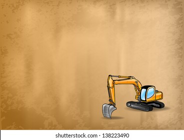 big dozer on the old paper texture