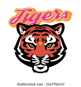 Gran tigre de dibujo para hermoso diseño de camisetas vectoriales de impresión