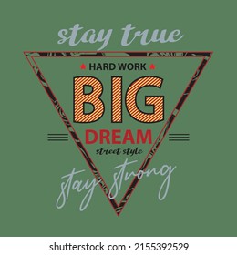 big dream Premium Vector illustration of a text graphic. suitable screen printing and DTF for the design boy outfit of t-shirts print, shirts, hoodies baba suit, kids cottons, etc.