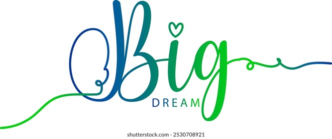 Texto de sonho grande, cor gradiente Texto de sonho grande