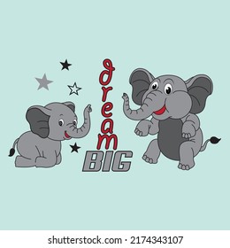 Big Dream two elephants cartoon