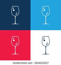 Big Drink Glass With Bubbles blue and red four color minimal icon set