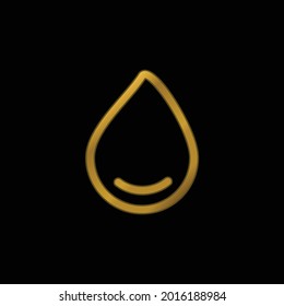 Gran gota de agua oro chapado en icono metálico o logotipo vectorial