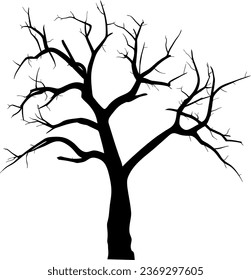 gran árbol de sequía, dibujado a mano. adecuado para colorear libros para niños.