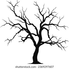 gran árbol de sequía, dibujado a mano. adecuado para colorear libros para niños.