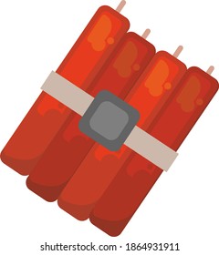 Gran dinamita, ilustración, vector sobre fondo blanco.