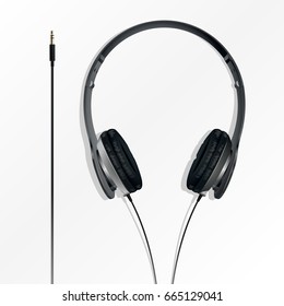 big earphones black with a plug