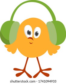 Big earphones , illustration, vector on white background