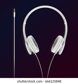 big earphones white with the plug