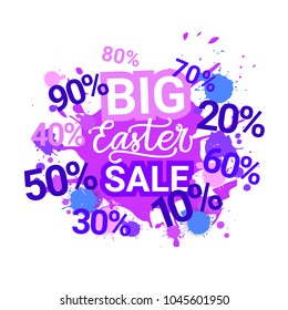 Big Easter Sale Poster Design Holiday Discounts Banner Vector Illustration