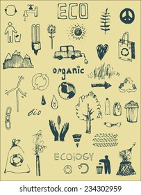 big ecology doodle set