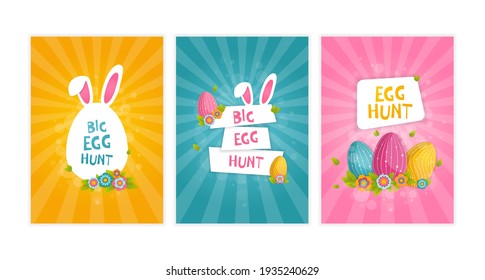 Big egg hunt banners template. Easter banners