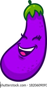 Big eggplant, illustration, vector on white background
