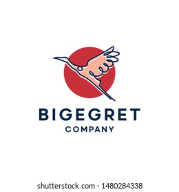 Big Egret Logo Design Template Inspiration - Vector