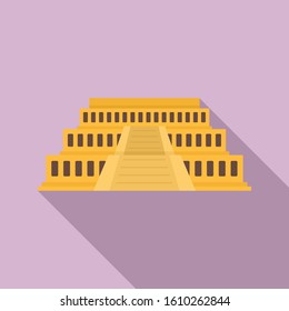 Big Egypt temple icon. Flat illustration of big Egypt temple vector icon for web design