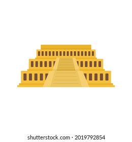 Big Egypt temple icon. Flat illustration of big Egypt temple vector icon isolated on white background