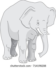The big elephant cartoon (vector)