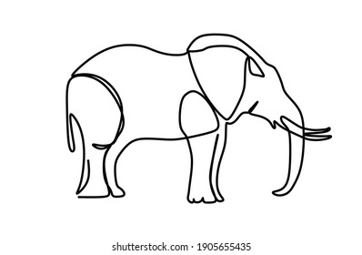 Big elephant. Continuous one line drawing	