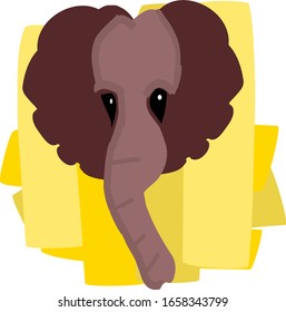 Ilustración de vectores de cabezal elefante grande