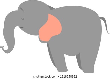 Big elephant, illustration, vector on white background.