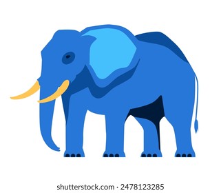 Big elephant - modern flat design style single isolated image. Neat detailed illustration of sacred animal, mammal with long trunk, tusks and large ears. Exotic fauna, zoo, africa and asia idea