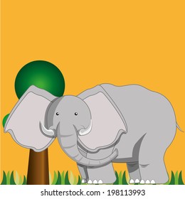 a big elephant in a safari background