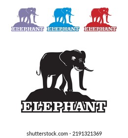 Big Elephant Walking Logo Silhouette Jumbo Stock Vector (Royalty Free ...