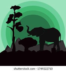 Großer Elefant, der im Park spaziert