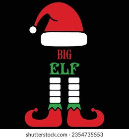 Big Elf Christmas Family T-shirt Design