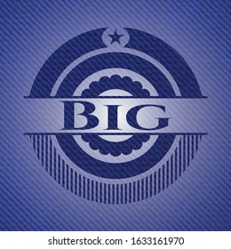 Big emblem with denim texture. Vector Illustration. Detailed.