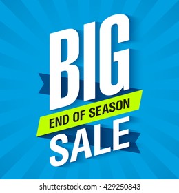 Big End Of Season Sale poster vector illustration