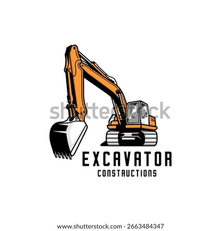 Big excavator construction simple design	