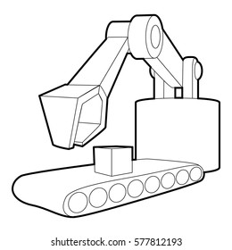 Big excavator icon. Outline illustration of big excavator vector icon for web