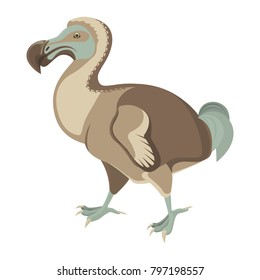 Big exotic dodo bird with short wings and fluffy tail