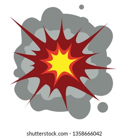 big explosion flat illustration on white