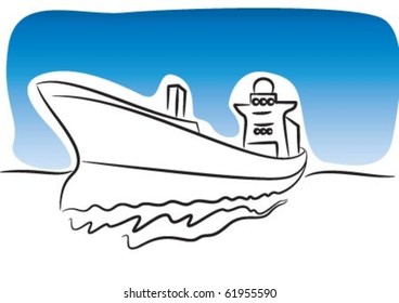 The big export ship on water