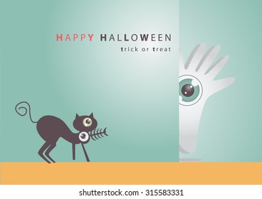 Big eye Halloween vector art background eps10