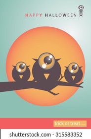 Big eye Halloween vector art background eps10