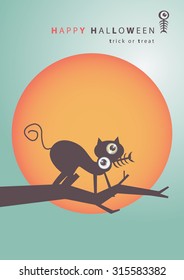 Big eye Halloween vector art background eps10