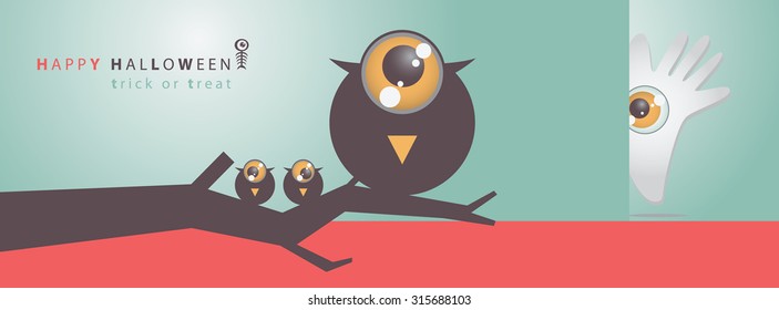 Big eye Halloween vector art background eps10