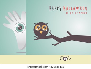 big eye Halloween vector art background.