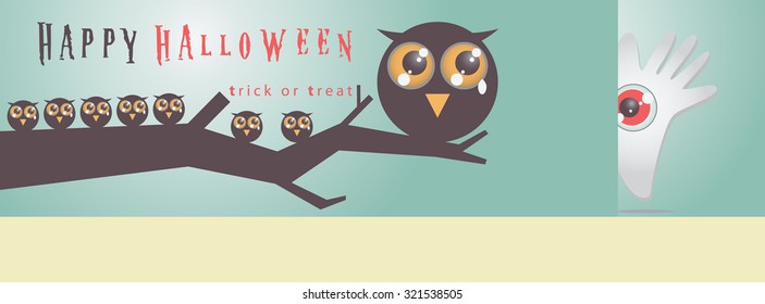 Big eye Halloween vector art background eps10