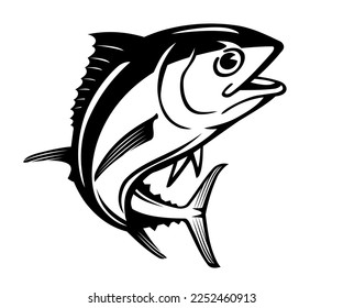 Big Eye Tuna Fish, Swimming Illustration