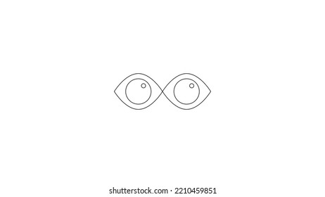Big eyes on a white background