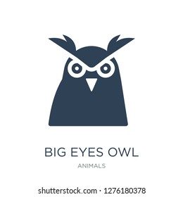 big eyes owl icon vector on white background, big eyes owl trendy filled icons from Animals collection, big eyes owl vector illustration