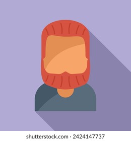 Big face beard icon flat vector. Individual short. Style mature face